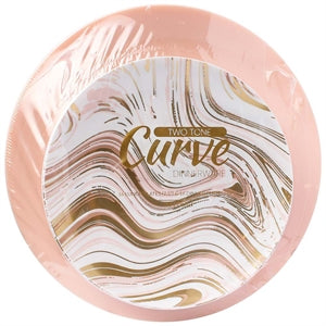 Curve Plates Wht Gold Pink 32pk