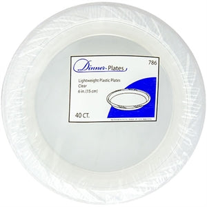 Plastic Clear Plates 6" Dinner