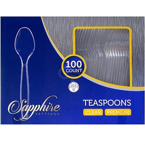 Clear Teaspoons Sapphire 100pk