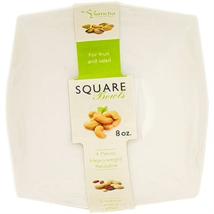 Salad Bowls White Square 8oz 4pk
