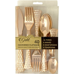 Rose Gold Combo Hammered 40pk