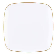 Plates Square White Gold 6" 10pk