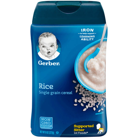 Baby Cereal Rice Gerber 8oz